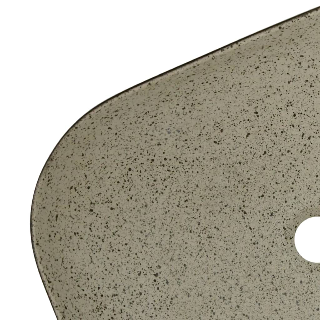 vidaXL Lavoar de blat gri/negru 48x37,5x13,5 cm, ceramică, dreptunghi