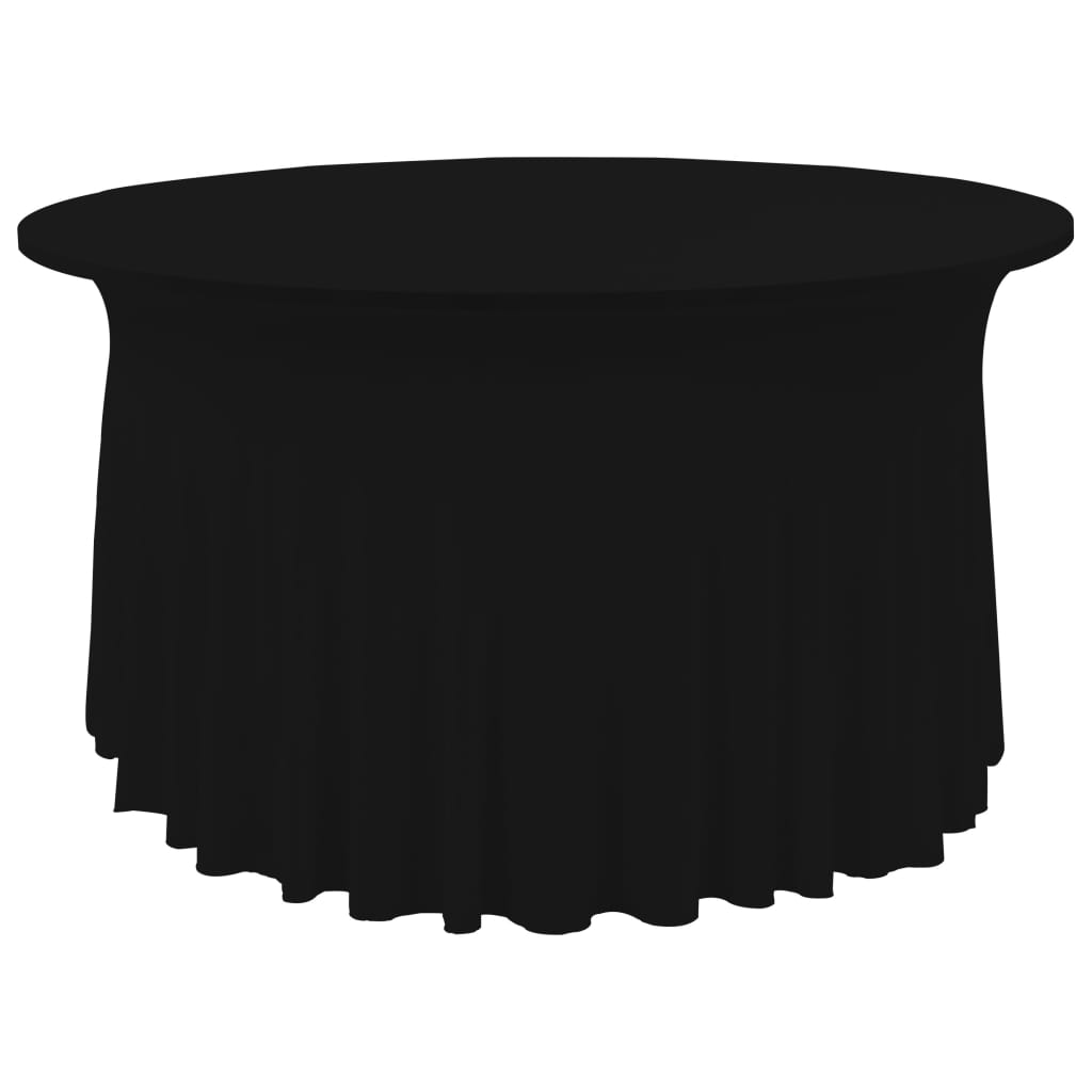 vidaXL Huse elastice de masă cu fustă, 2 buc., negru, 180x74 cm