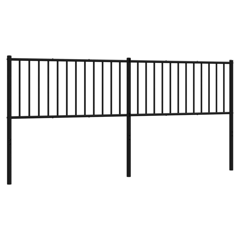 vidaXL Tăblie de pat metalică, negru, 193 cm