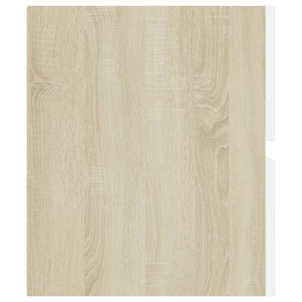 vidaXL Set mobilier baie, 2 piese, alb și stejar Sonoma, lemn compozit