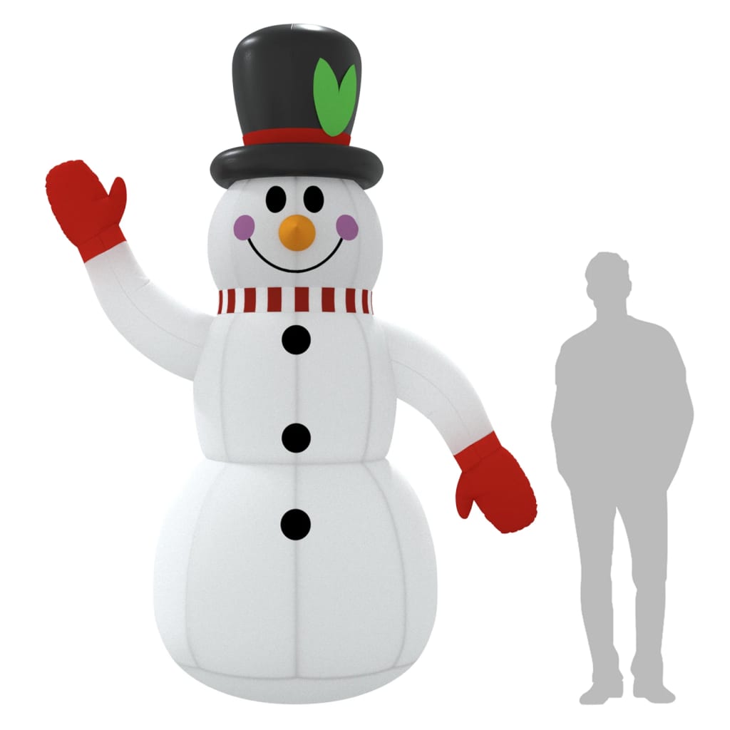 vidaXL Om de zăpadă gonflabil cu LED-uri, 300 cm