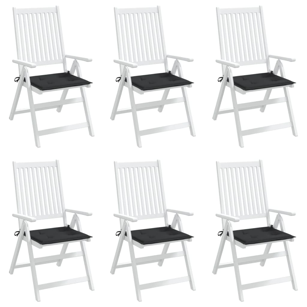 vidaXL Perne scaune grădină 6 buc. negru 40x40x3 cm țesătură Oxford