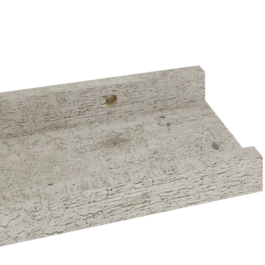 vidaXL Rafturi de perete, 4 buc., gri beton, 40x9x3 cm