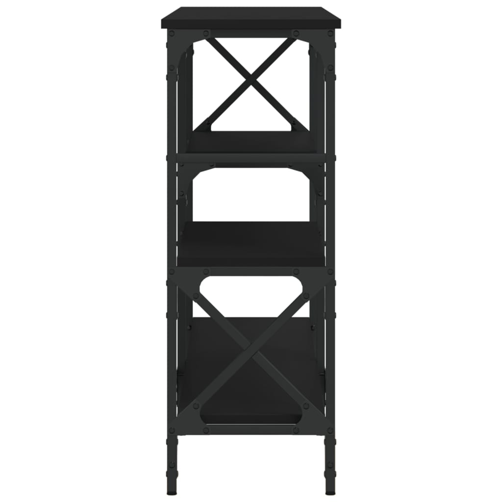 vidaXL Măsuță consolă, negru, 150x29x76,5 cm, lemn compozit