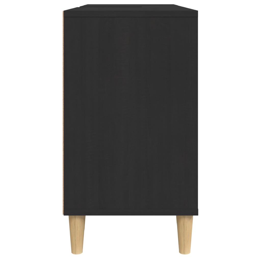 vidaXL Dulap de chiuvetă, negru, 80x33x60 cm, lemn prelucrat