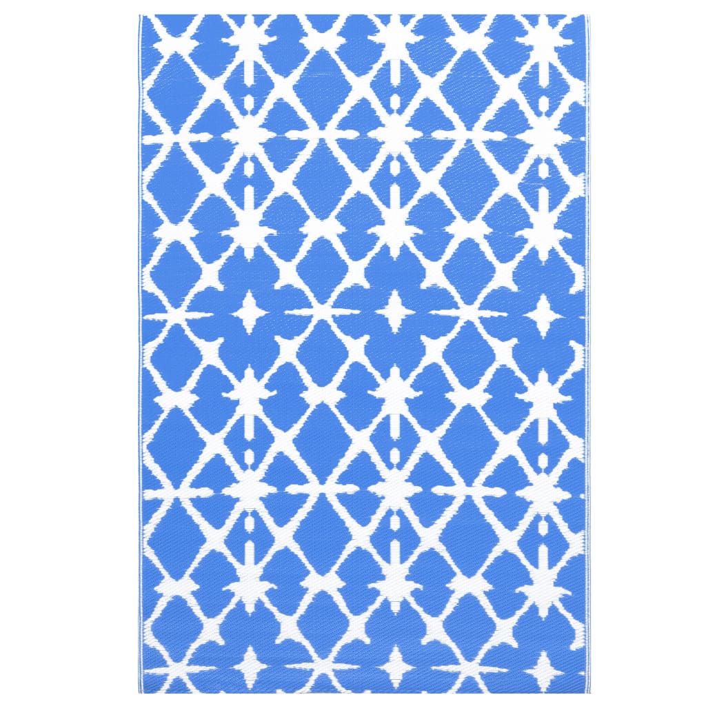 vidaXL Covor de exterior, albastru și alb, 190x290 cm, PP
