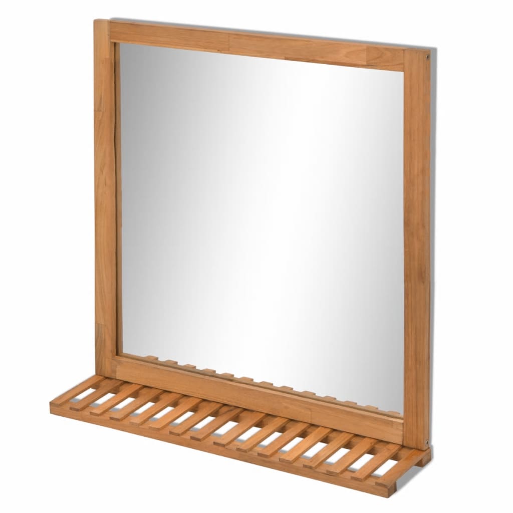 vidaXL Dulap de chiuvetă cu oglindă, lemn masiv de nuc