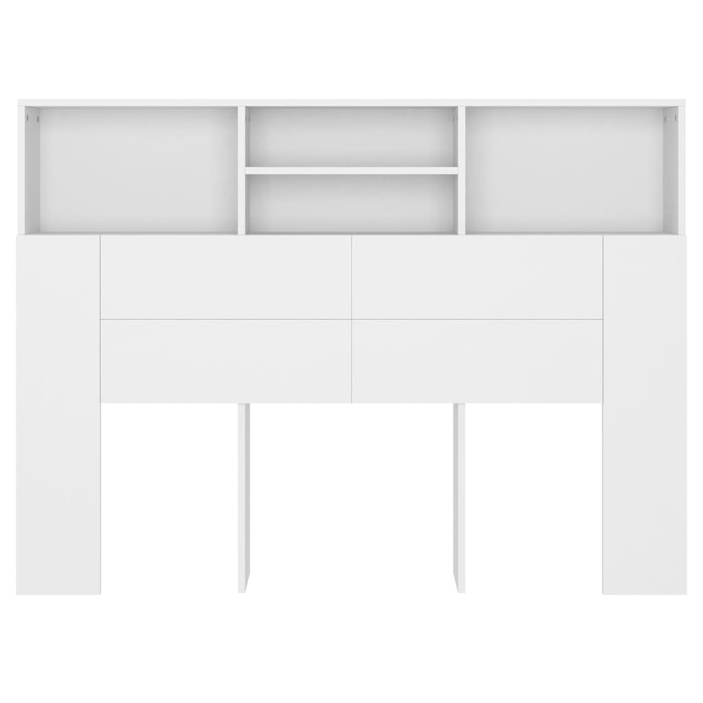 vidaXL Tăblie de pat cu dulap, alb, 140x19x103,5 cm