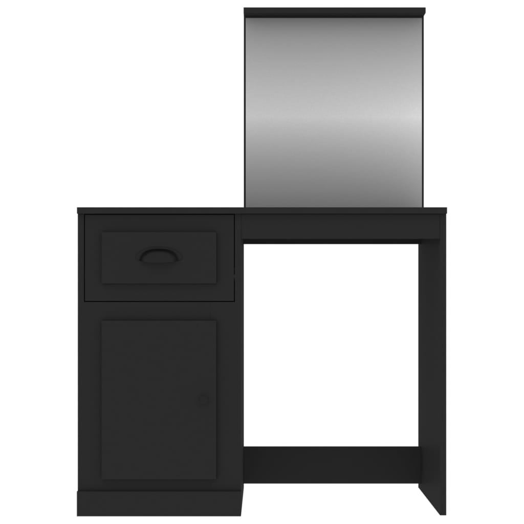 vidaXL Masă de toaletă cu oglindă, negru 90x50x132,5 cm lemn prelucrat