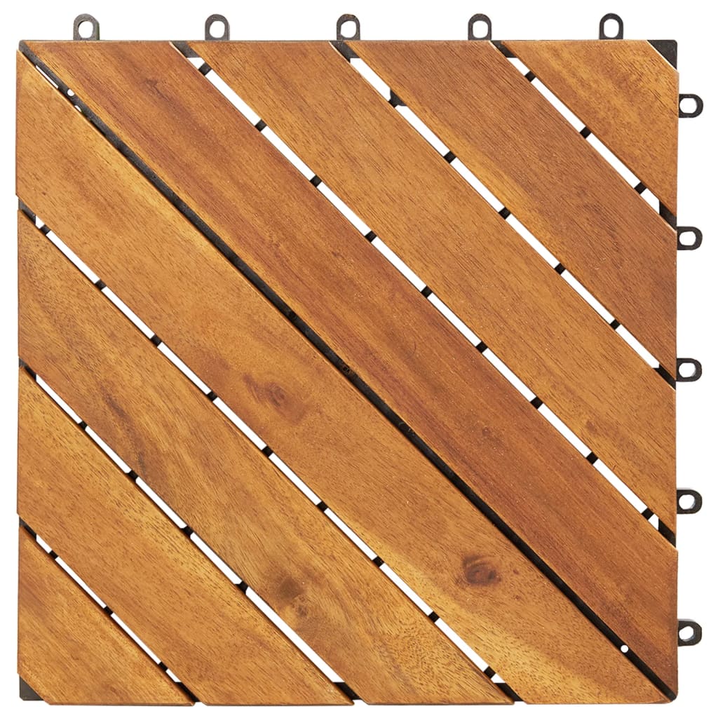 vidaXL Plăci pardoseală, 20 buc., maro, 30x30 cm, lemn masiv de acacia