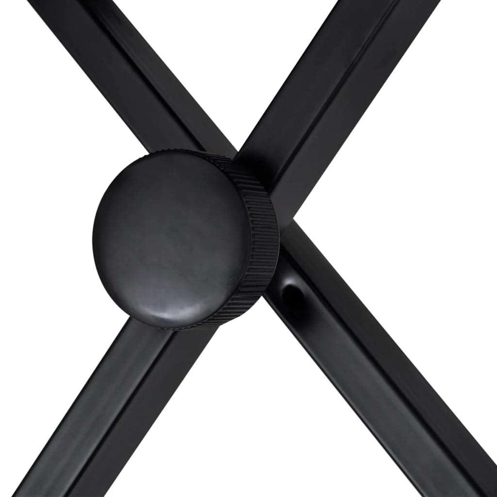 vidaXL Set suport de claviatură dublu și taburet, negru