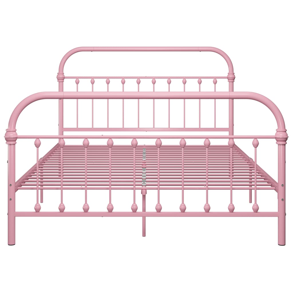 vidaXL Cadru de pat, roz, 140 x 200 cm, metal