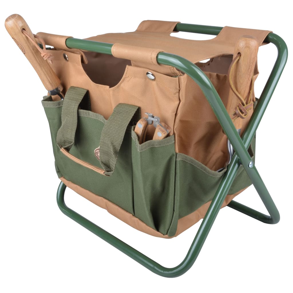 Esschert Design Geantă pentru unelte de grădinărit și scaun GT01