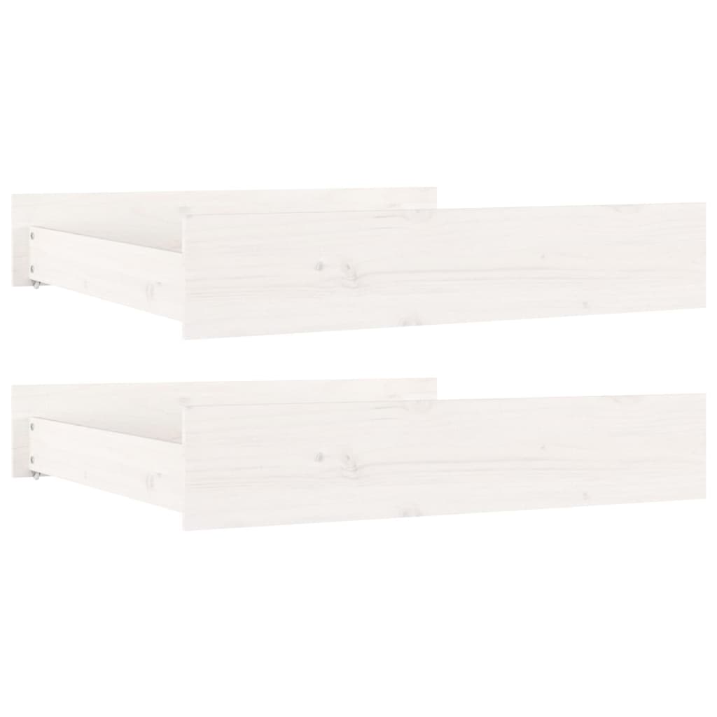vidaXL Sertare pentru pat, 2 buc., alb, lemn masiv de pin
