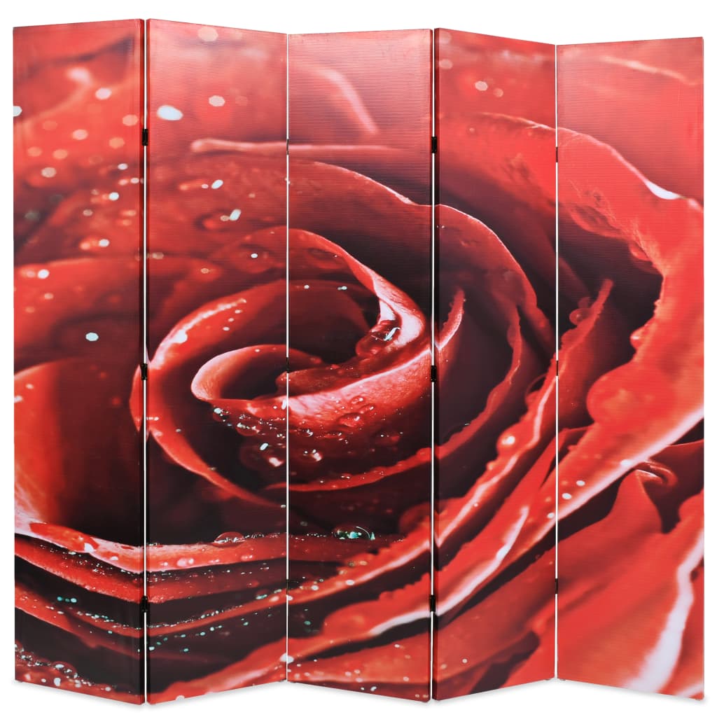 vidaXL Paravan de cameră pliabil, 200 x 170 cm, trandafir roșu