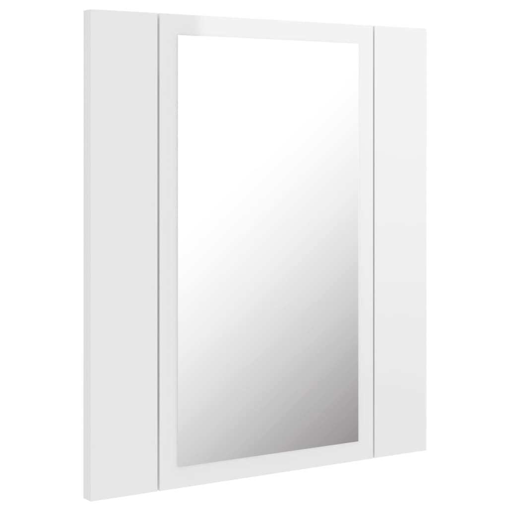 vidaXL Dulap de baie cu oglindă și LED, alb extralucios 40x12x45 acril