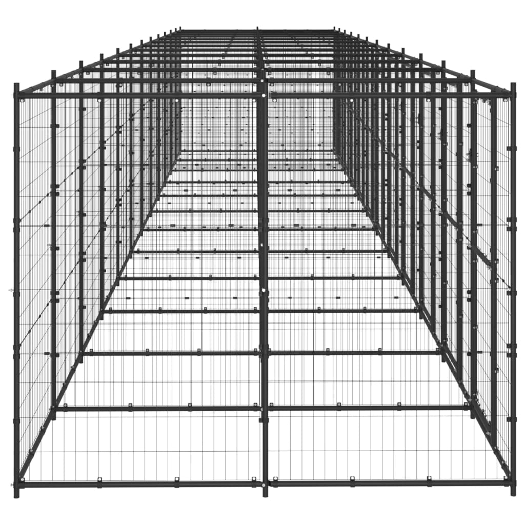 vidaXL Padoc pentru câini de exterior, 29,04 m², oțel