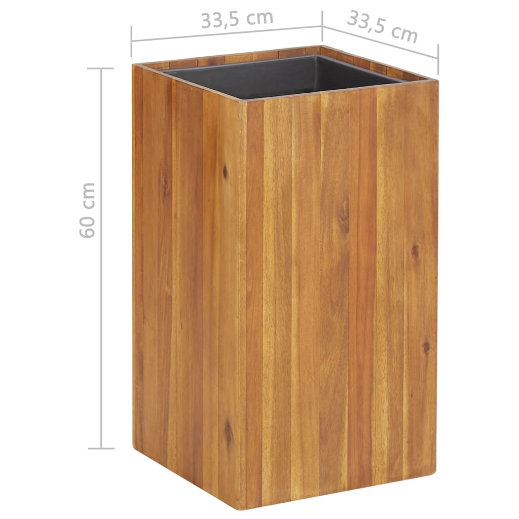 vidaXL Strat înălțat de grădină, 33,5x33,5x60 cm, lemn masiv de acacia