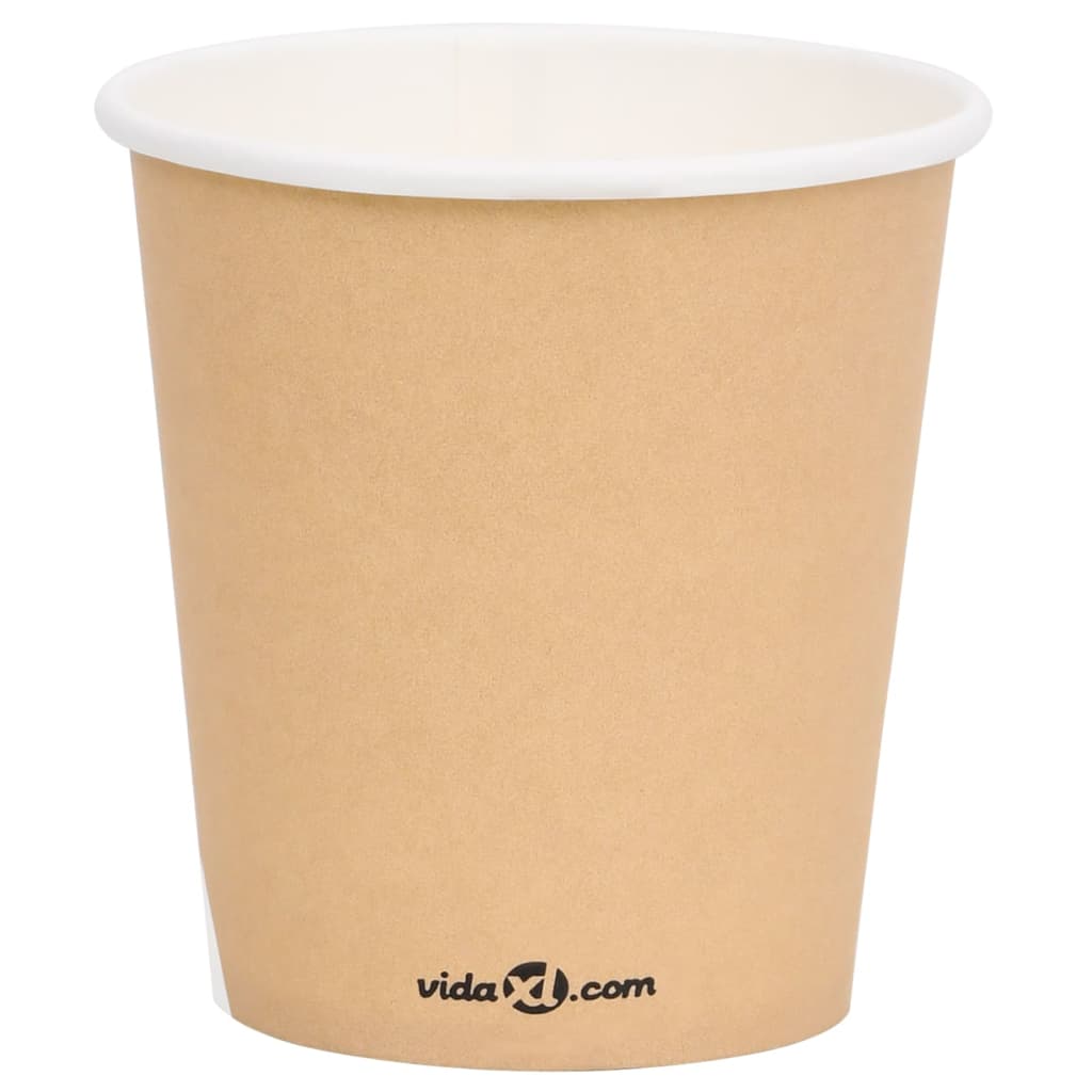 vidaXL Pahare de cafea de hârtie, 250 buc., maro, 200 ml