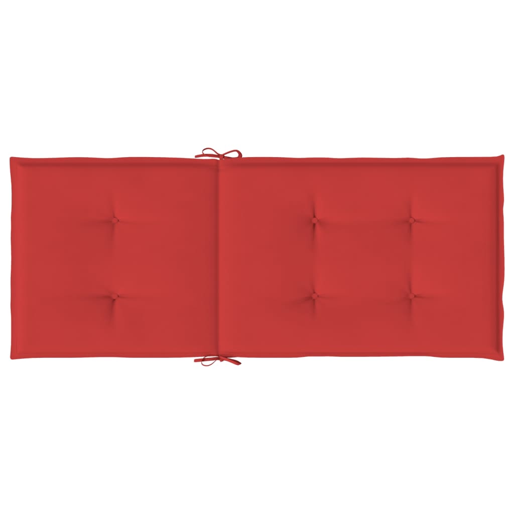vidaXL Perne scaun cu spătar înalt, 2 buc., roșu, 120x50x3 cm, textil