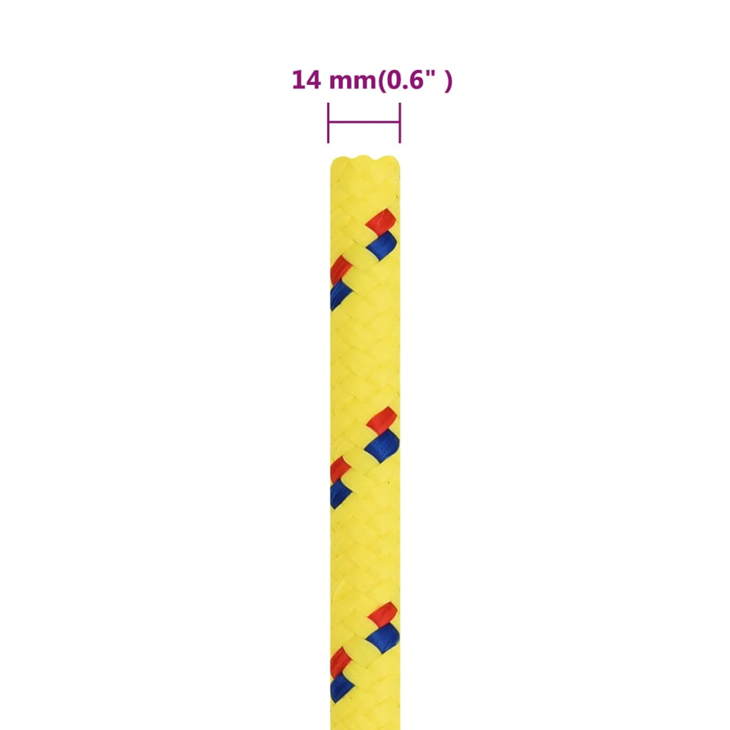 vidaXL Frânghie de barcă, galben, 14 mm, 50 m, polipropilenă