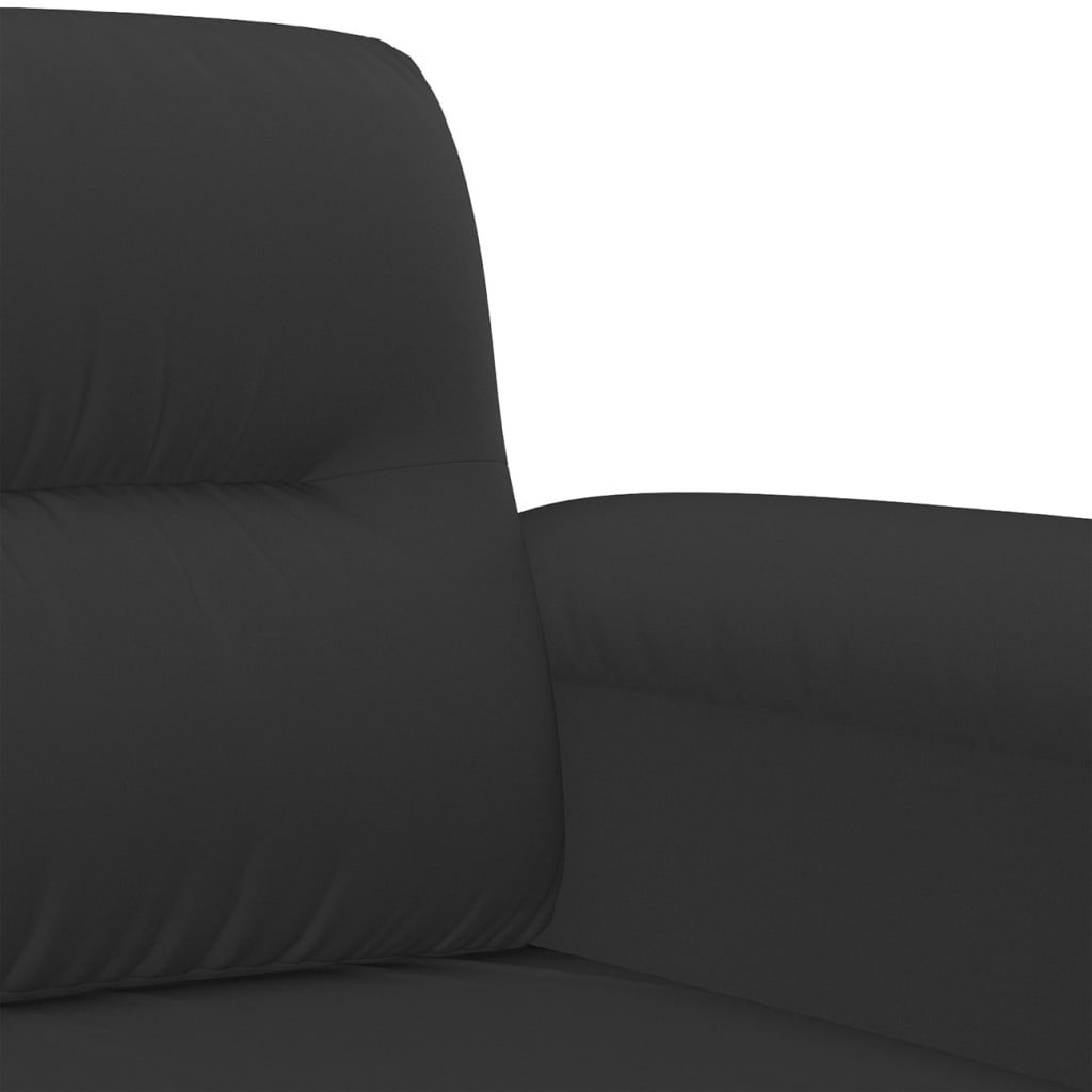 vidaXL Canapea cu 2 locuri, negru, 120 cm, țesătură microfibră