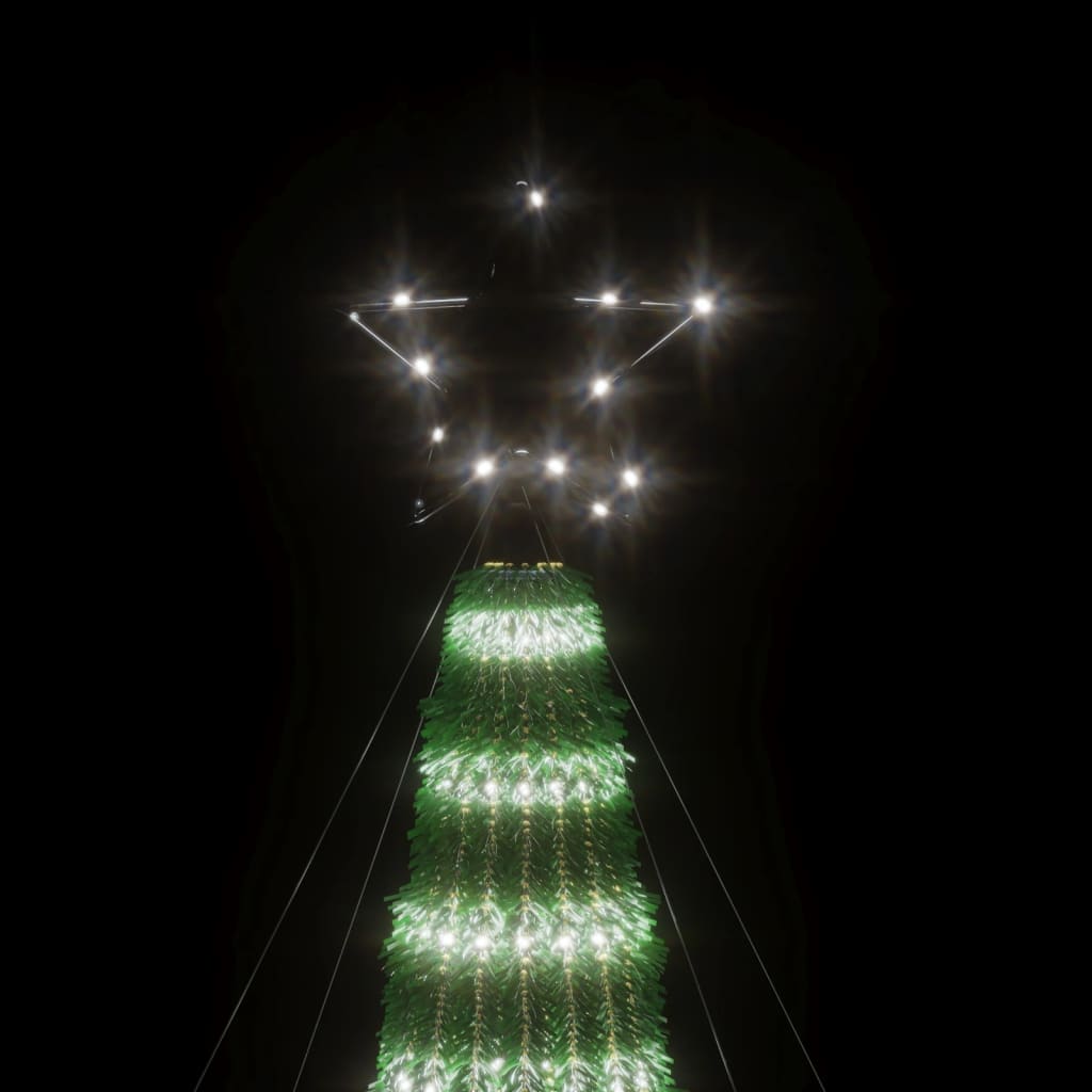 vidaXL Con de lumină brad de Crăciun cu 275 LED-uri, alb rece, 180 cm