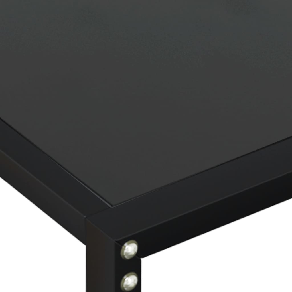 vidaXL Masă consolă, negru, 140x35x75,5 cm, sticlă securizată