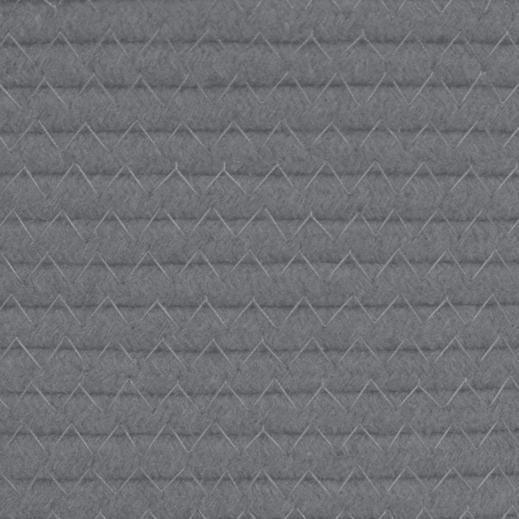 vidaXL Coș de rufe, gri și alb, Ø55x36 cm, bumbac