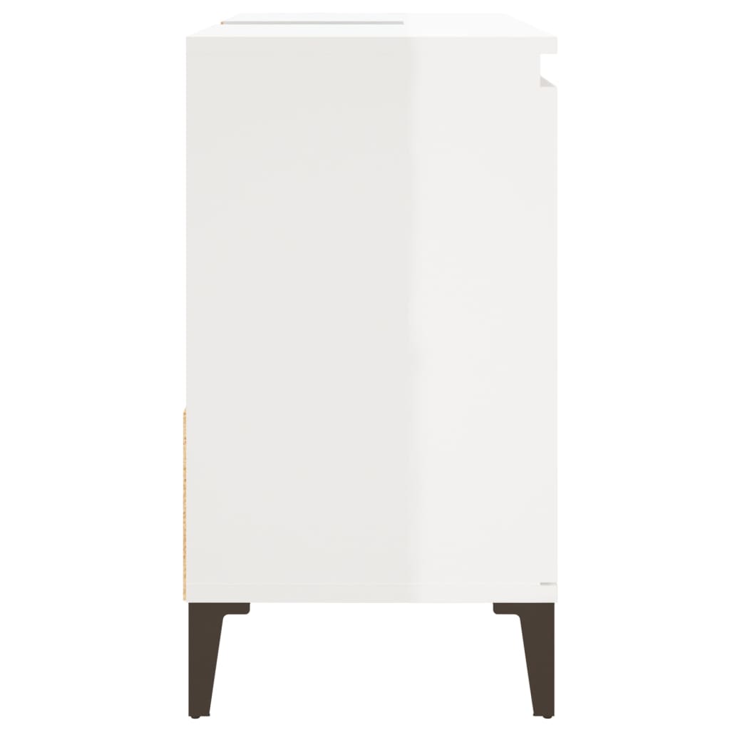 vidaXL Dulap de baie, alb extralucios, 65x33x60 cm, lemn prelucrat