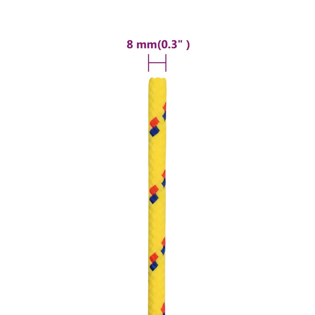 vidaXL Frânghie de barcă, galben, 8 mm, 250 m, polipropilenă