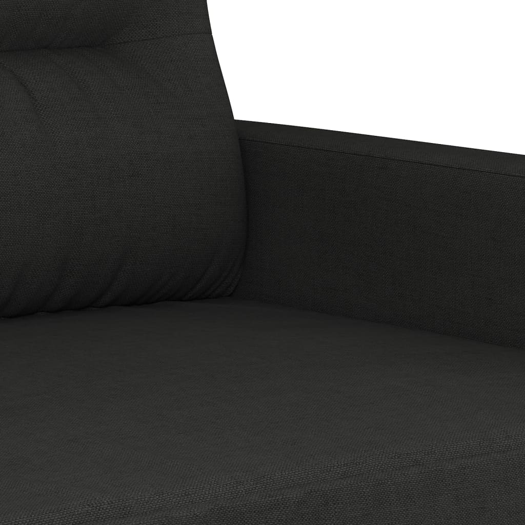 vidaXL Set de canapele cu perne, 2 piese, negru, material textil