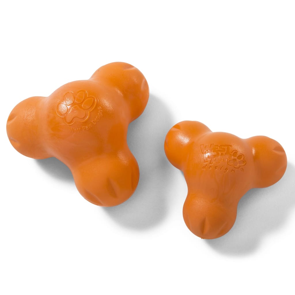 441987 West Paw Dog Toy with Zogoflex "Tux" Tangerine Orange L