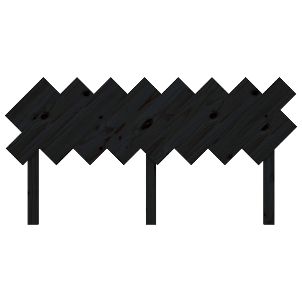 vidaXL Tăblie de pat, negru, 159,5x3x80,5 cm, lemn masiv de pin