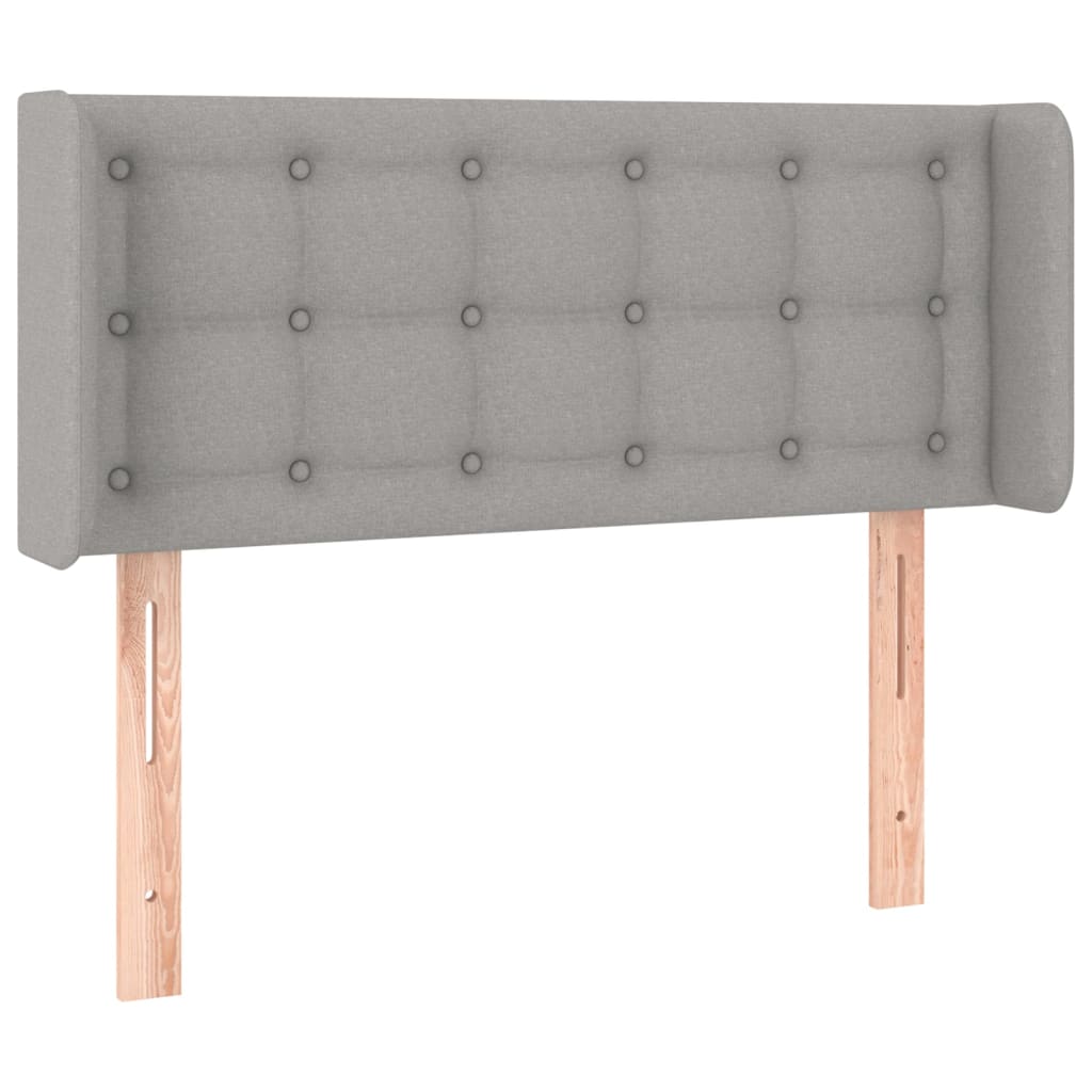 vidaXL Tăblie de pat cu LED, gri deschis, 93x16x78/88 cm, textil