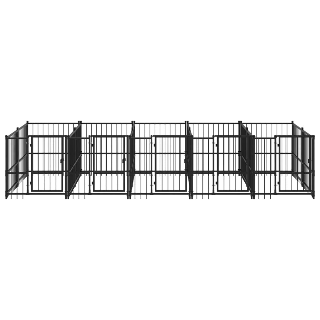vidaXL Padoc pentru câini de exterior, 9,38 m², oțel