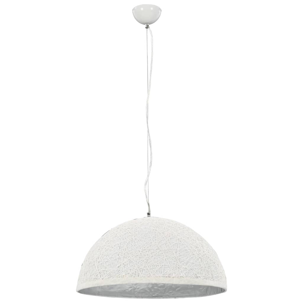 vidaXL Lampă suspendată, alb și argintiu, Ø50 cm, E27