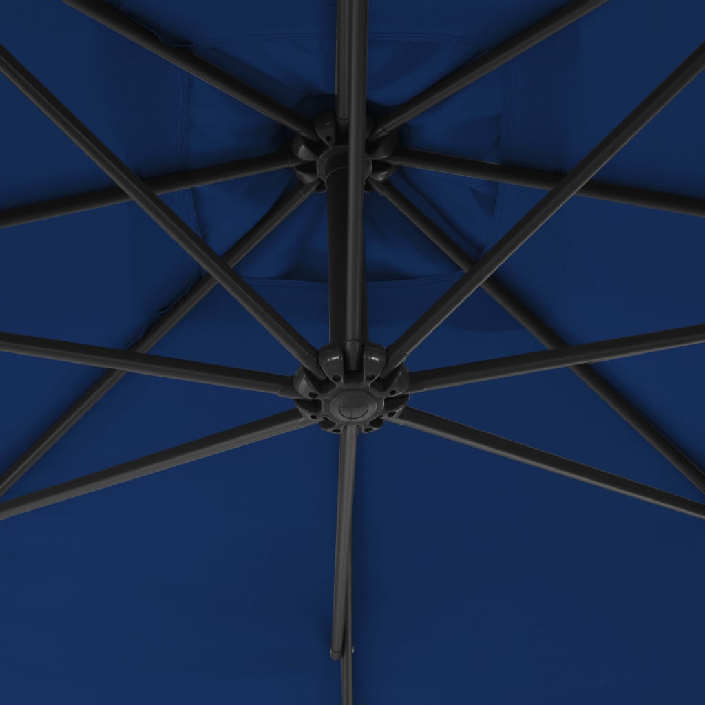 vidaXL Umbrelă suspendată cu stâlp din oțel, azuriu, 250 x 250 cm
