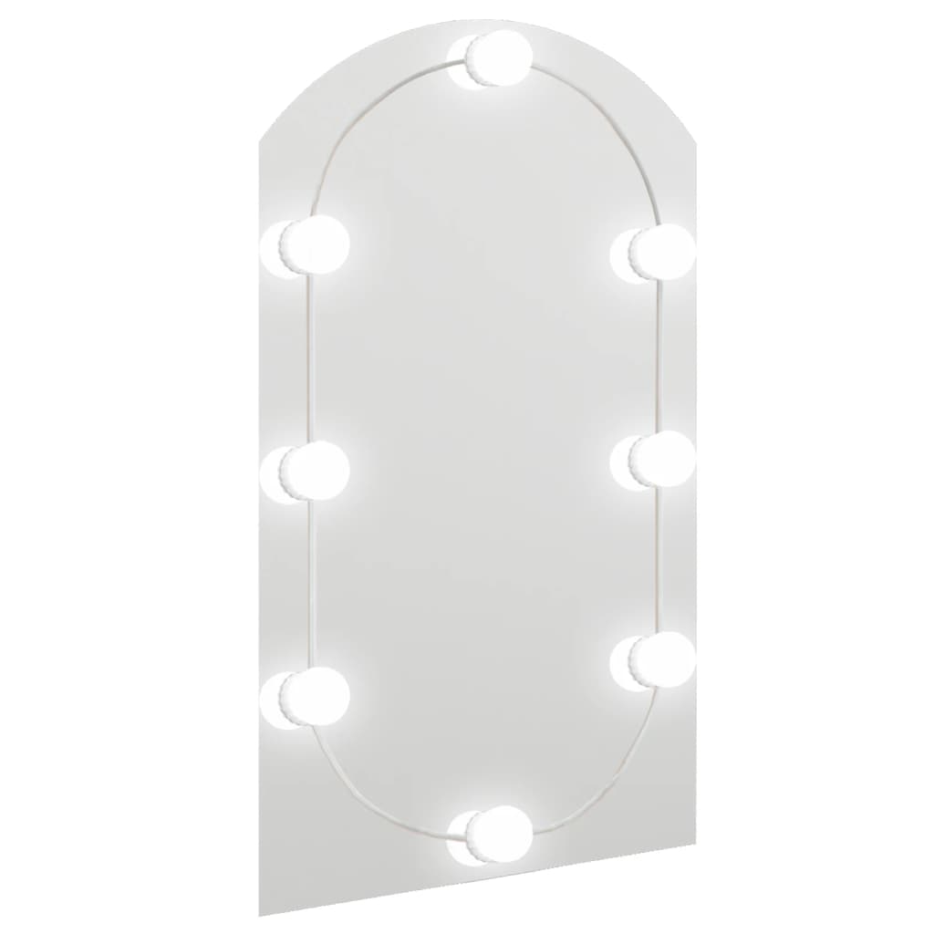 vidaXL Oglindă cu lumini LED, arcadă, 70x40 cm, sticlă