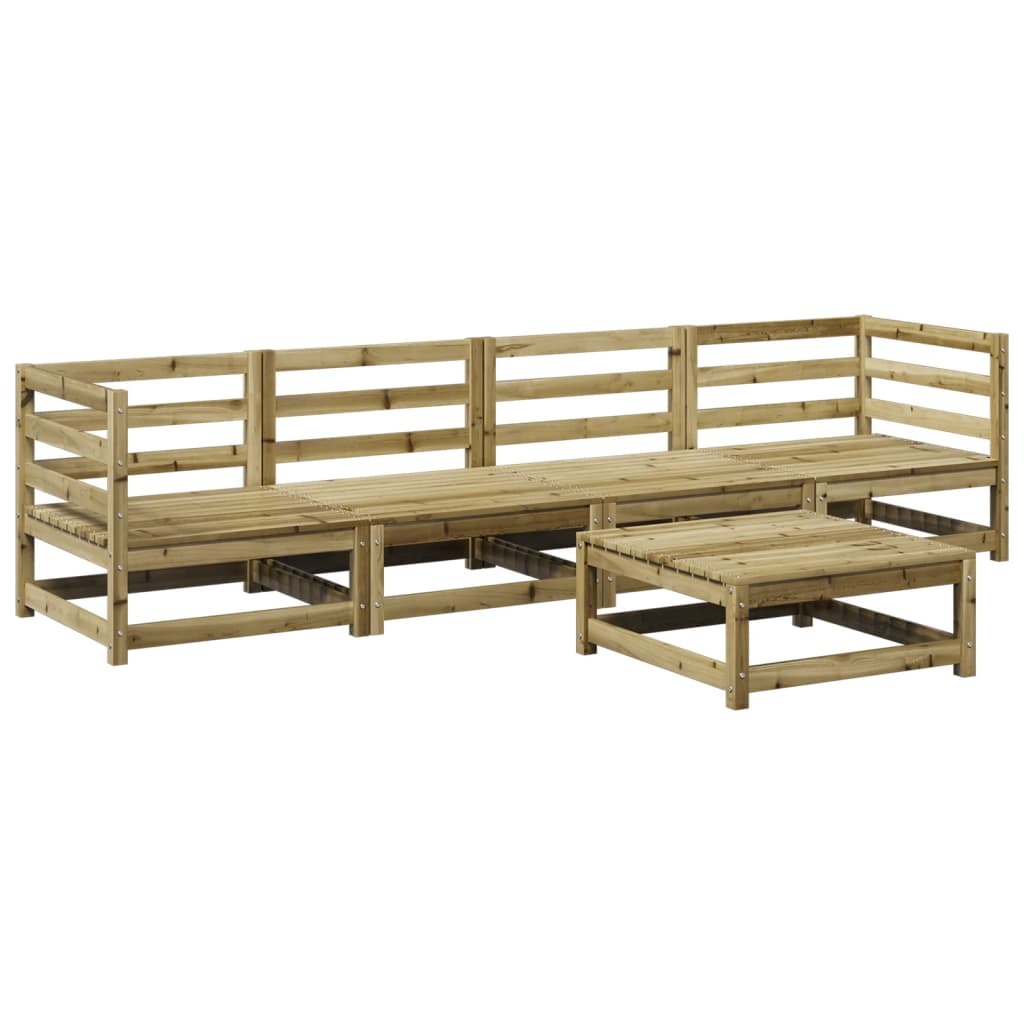 vidaXL Set canapea de grădină, 5 piese, lemn de pin tratat