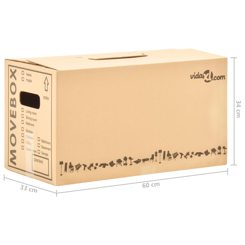 vidaXL Cutii pentru mutare din carton XXL 20 buc. 60 x 33 x 34 cm