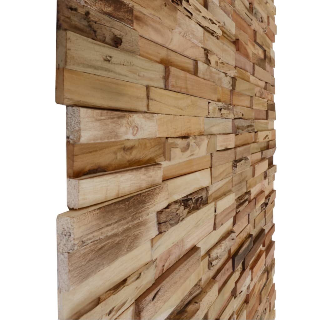 vidaXL Panouri placare pereți, 20 buc., lemn de tec reciclat, 2 m²