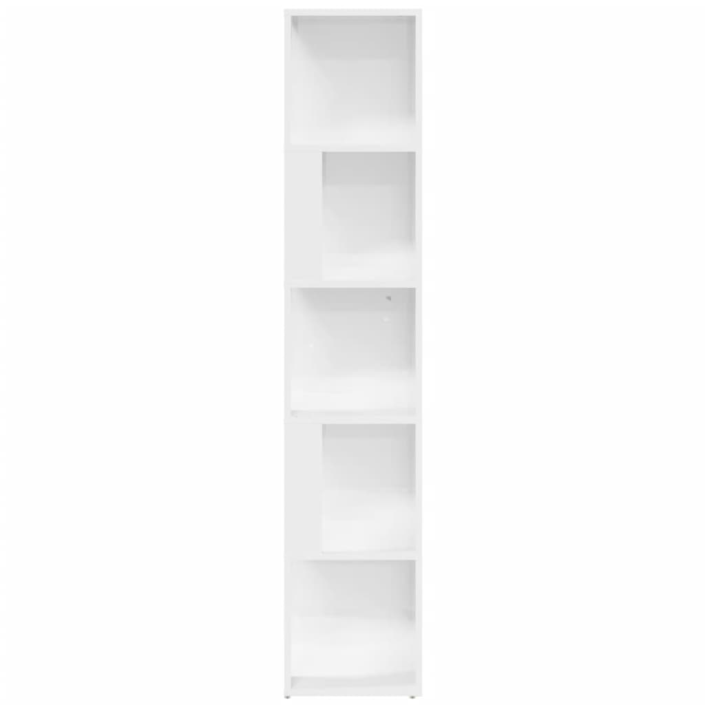 vidaXL Dulap de colț, alb extralucios, 33x33x164,5 cm, PAL