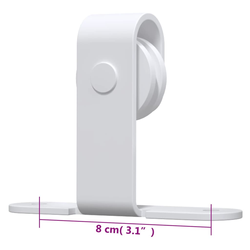 vidaXL Set glisare mini ușă pentru dulap, alb, oțel carbon, 183 cm