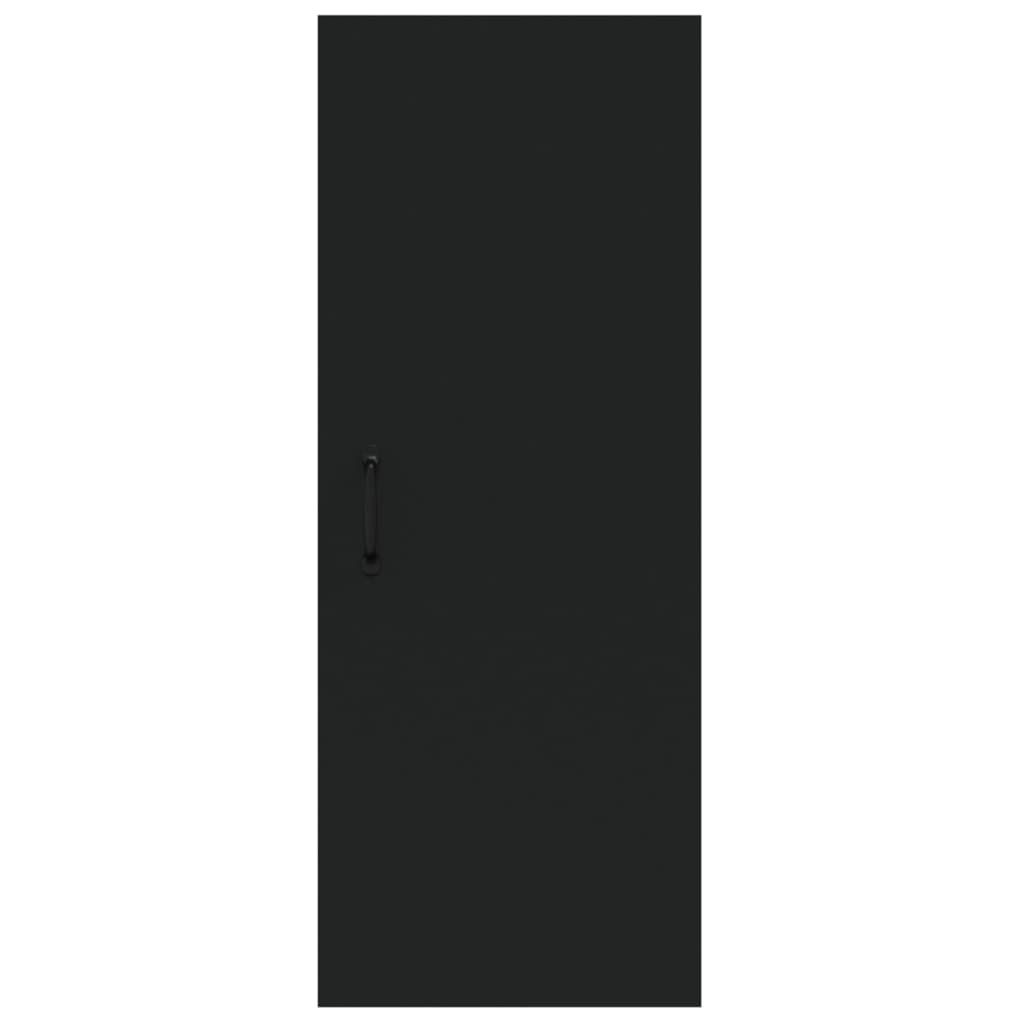 vidaXL Dulap de perete suspendat, negru, 34,5x34x90 cm, lemn compozit