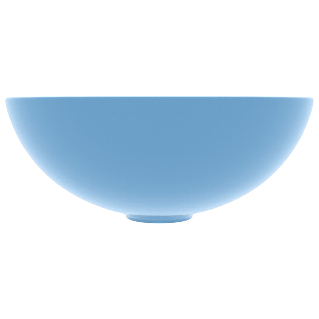 vidaXL Chiuvetă pentru baie, albastru deschis, ceramică, rotund