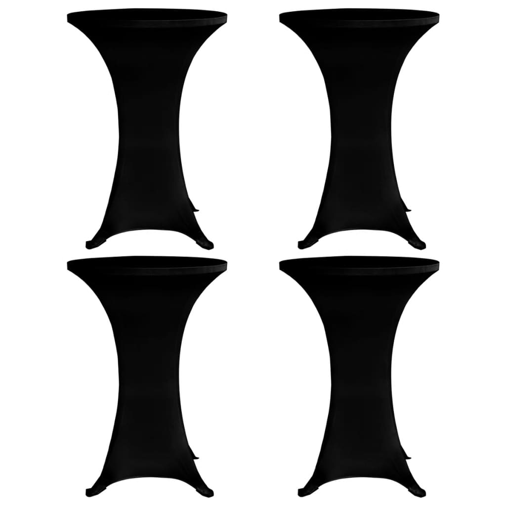 vidaXL Husă de masă cu picior, 4 buc., negru, Ø80 cm, elastic