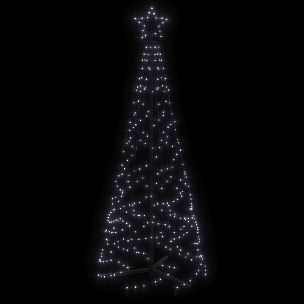 vidaXL Brad de Crăciun conic, 200 LED-uri, alb rece, 70x180 cm