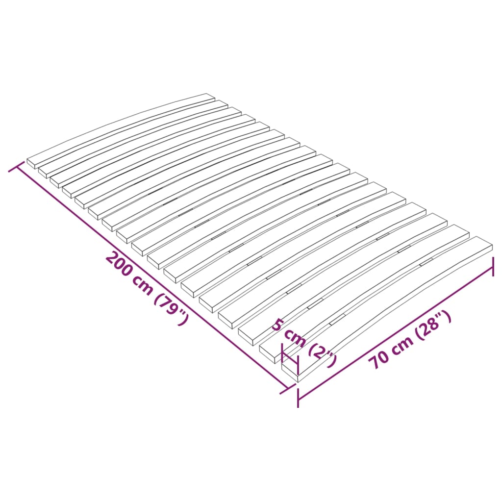 vidaXL Bază de pat cu șipci, 17 șipci, 70x200 cm