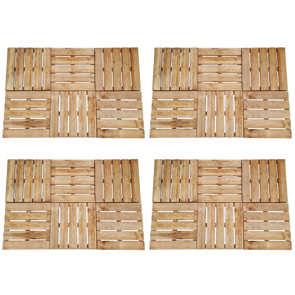 vidaXL Plăci de pardoseală, 24 buc., maro, 50 x 50 cm, lemn
